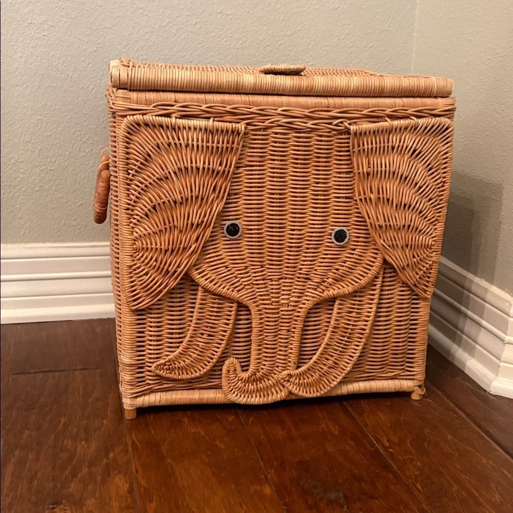 Elephant Wicker Storage Basket